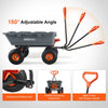 VEVOR Garden Cart, Durable Poly Dump Cart with Simple Assembly Steel Structure, Versatile Dump Wagon with Dual-Function Handle, Handy Wheelbarrow with 800 lbs Load Capacity, 10 inch Wheels