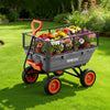 VEVOR Garden Dump Cart, 800 lbs Poly Dump Cart, Garden Carts Dumps Wagon with Storage Fence, 90° Quick-Dumps Mechanism, 180° Swivel Wheels, 90° Rotating Handle, Yard Wagon for Plants, Soil, Crops
