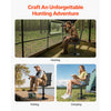 VEVOR Hunting Chair, 360° Silent Swivel, Lightweight Blind Chair, Heavy-Duty Steel Frame Ground Stool Seat, with Padded Armrests, Height Adjustable, 300 Lbs Capacity, for Outdoor Fishing, Camping