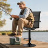 VEVOR Hunting Chair, 360° Silent Swivel, Lightweight Blind Chair, Heavy-Duty Steel Frame Ground Stool Seat, with Padded Armrests, Height Adjustable, 300 Lbs Capacity, for Outdoor Fishing, Camping