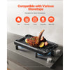 VEVOR Reversible Grill/Griddle, 14x8.5 inch Pre-Seasoned Cast Iron Griddle, Portable Rectangular Pan with Handle, Family Cookware for Indoor/Outdoor Stove Top Burner, Gas, Camping BBQ, Black