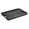 VEVOR Reversible Grill/Griddle, 14x8.5 inch Pre-Seasoned Cast Iron Griddle, Portable Rectangular Pan with Handle, Family Cookware for Indoor/Outdoor Stove Top Burner, Gas, Camping BBQ, Black