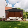 VEVOR Gazebo Curtains Outdoor, Fit Most 10' x 10' x 6.9' Gazebos, 4-Panel Sidewall Gazebo Privacy Curtains with Zippers, Outdoor Curtain Replacement for Patio Canopy, Only Curtain, Coffee