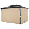 VEVOR Gazebo Curtains Outdoor, 12' x 10' x 7.3' Gazebos, 4-Panel Sidewall Gazebo Privacy Curtains with Zippers, Outdoor Curtain Replacement for Patio Canopy, Only Curtain, Khaki
