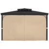 VEVOR Gazebo Curtains Outdoor, 12' x 10' x 7.3' Gazebos, 4-Panel Sidewall Gazebo Privacy Curtains with Zippers, Outdoor Curtain Replacement for Patio Canopy, Only Curtain, Khaki