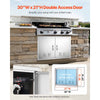 VEVOR BBQ Access Door, 30W x 21H Inch Double Outdoor Kitchen Door, Stainless Steel Flush Mount Door, Wall Vertical Door with Handles and Vents, for BBQ Island, Grilling Station, Outside Cabinet