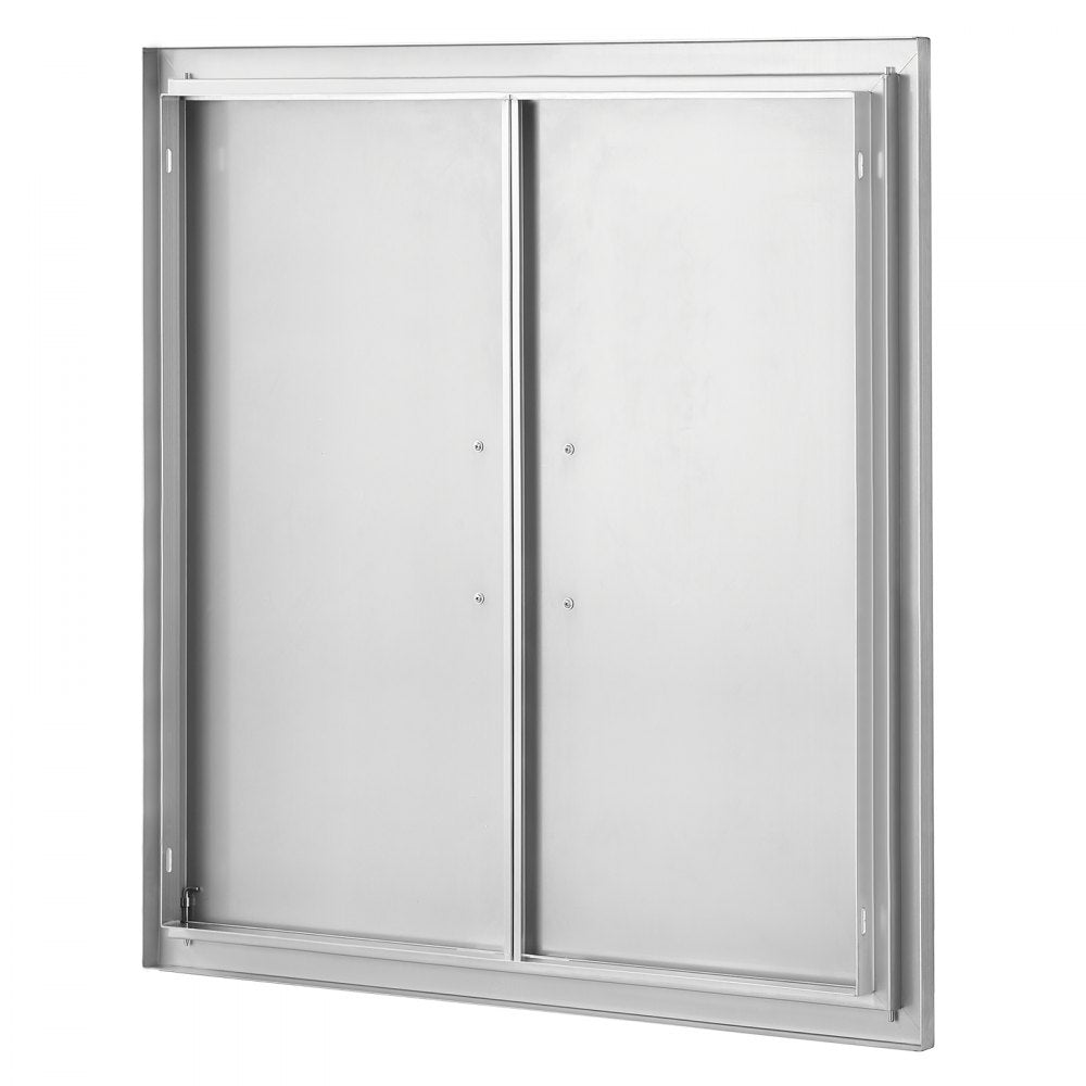 VEVOR BBQ Access Door, 31W x 31H Inch Double Outdoor Kitchen Door, Stainless Steel Flush Mount Door, Wall Vertical Door with Handles, for BBQ Island, Grilling Station, Outside Cabinet
