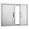 VEVOR BBQ Access Door, 31W x 24H Inch Double Outdoor Kitchen Door, Stainless Steel Flush Mount Door, Double Wall Vertical Door with Handles and Hooks, for BBQ Island, Grilling Station, Outside Cabinet