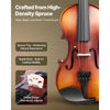 VEVOR Violin 1/2 Size for Adults, Violin Fiddle Set for Beginners Student with Hard Case, Rosin, Bow, Shoulder Rest,Bridge,Tuner and Extra Strings,Solidwood Professional Musical Instruments (Brown)