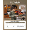 VEVOR Violin 1/2 Size for Adults, Violin Fiddle Set for Beginners Student with Hard Case, Rosin, Bow, Shoulder Rest,Bridge,Tuner and Extra Strings,Solidwood Professional Musical Instruments (Brown)