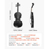 VEVOR Violin 4/4 Full Size for Adults, Violin Fiddle Set for Beginners Student with Hard Case, Rosin, Bow, Shoulder Rest, Bridge, Tuner and Extra Strings, Professional Solidwood Instruments  (Black)
