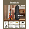 VEVOR Violin 4/4 Full Size for Adults, Violin Fiddle Set for Beginners Student with Hard Case,Rosin, Bow,Shoulder Rest,Bridge,Extra Strings,Professional Solidwood Instrument (Glossy Brown Patterned)