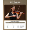 VEVOR Violin 4/4 Full Size for Adults, Violin Fiddle Set for Beginners Student with Hard Case, Rosin, Bow, Shoulder Rest,Bridge,Extra Strings,Professional Solidwood Instrument (Matte Brown)