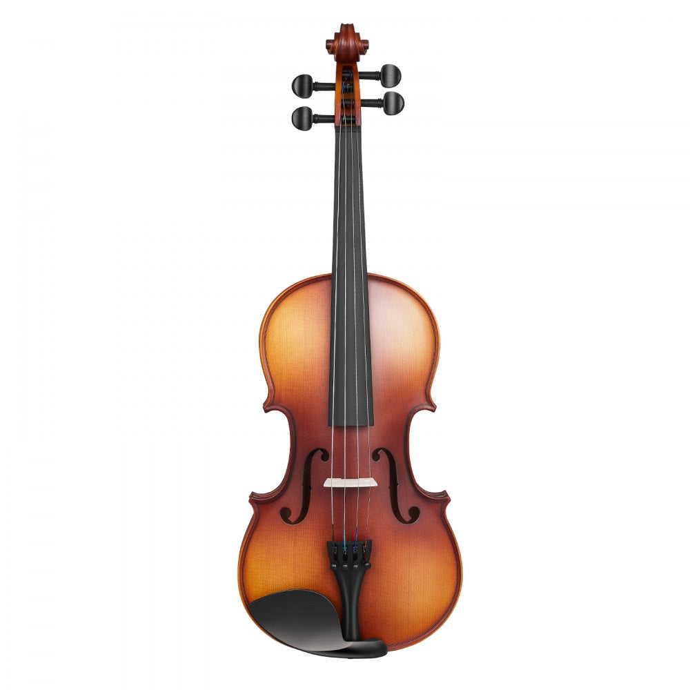 VEVOR Violin 4/4 Full Size for Adults, Violin Fiddle Set for Beginners Student with Hard Case, Rosin, Bow, Shoulder Rest,Bridge,Extra Strings,Professional Solidwood Instrument (Matte Brown)