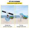 VEVOR Sand Anchor, 18\" Length Auger to The Beach and Sandbar, 316 Stainless Steel Screw Anchor with Removable Handle, Bungee Line & Carry Bag, for Jet Ski PWC Pontoon Kayak