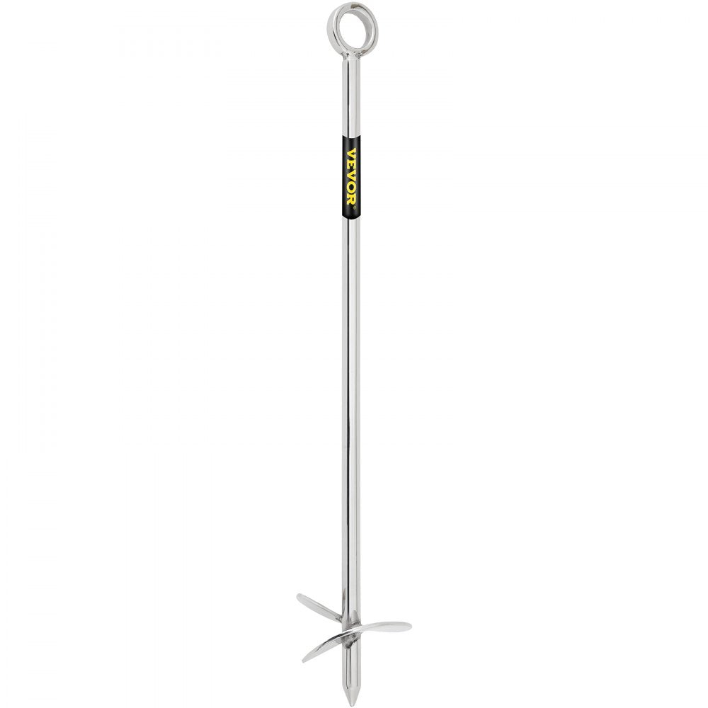 VEVOR Sand Anchor, 18\" Length Auger to The Beach and Sandbar, 316 Stainless Steel Screw Anchor with Removable Handle, Bungee Line & Carry Bag, for Jet Ski PWC Pontoon Kayak