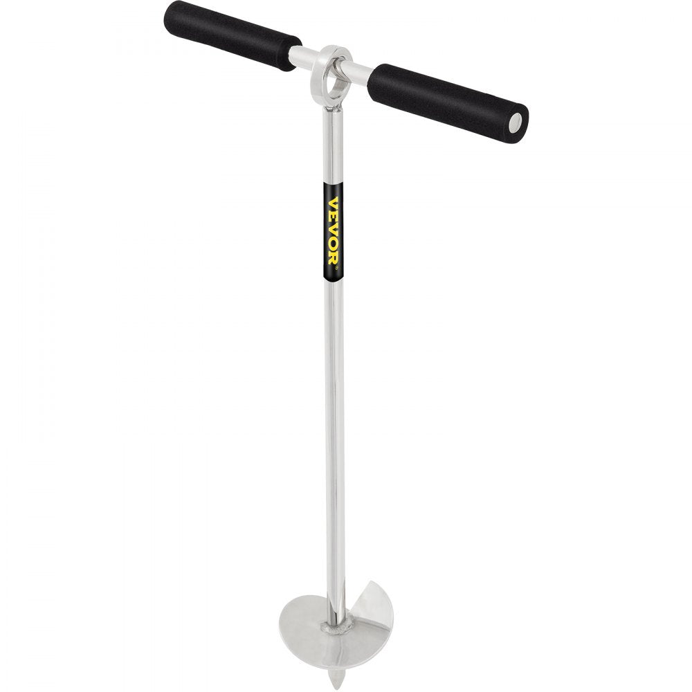 VEVOR Sand Anchor, 18\" Length Auger to The Beach and Sandbar, 316 Stainless Steel Screw Anchor with Removable Handle, Bungee Line & Carry Bag, for Jet Ski PWC Pontoon Kayak