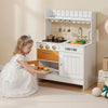 VEVOR Play Kitchen for Kids, Wooden, Kids Kitchen Playset with Real Lights & Sounds, Food & Cookware Accessories, Pretend Play Toy Set, Sink, Oven, Stove, Cabinet, for Toddlers, Girls & Boys Ages 3-8