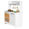 VEVOR Play Kitchen for Kids, Wooden, Kids Kitchen Playset with Real Lights & Sounds, Food & Cookware Accessories, Pretend Play Toy Set, Sink, Oven, Stove, Cabinet, for Toddlers, Girls & Boys Ages 3-8