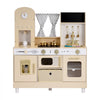 VEVOR Play Kitchen for Kids, Wooden, Kids Kitchen Playset with Realistic Lights & Sounds, Food & Cookware, Modern Style Pretend Play Toy Set, Ice Maker, Microwave, for Toddlers, Girls & Boys Ages 3-8