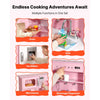 VEVOR Play Kitchen for Kids, Wooden, Kids Kitchen Playset with Real Lights & Sounds, Food & Cookware, Pretend Play Toy Set, Microwave, Oven, Clicking Knobs, for Toddlers, Girls & Boys Ages 3-8, Pink
