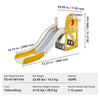 VEVOR Toddler Slide, Kid Slide for Toddlers Age 1-3 w/Climbable Ladders & Basketball Hoop & Storage Space, Indoor Outdoor Slide Playset for Kids Within 110lbs, Toddler Playground w/Raised Handrail