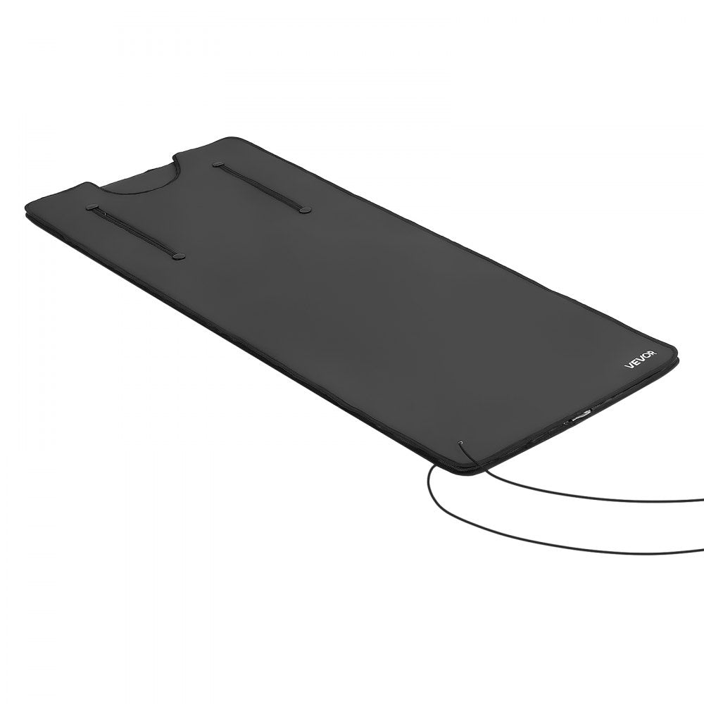 VEVOR Infrared Sauna Blanket with Armholes, 71 x 32 in Portable Sauna Bag, Even Heating for Home Detox & Relaxation, Temp Control & Timer, Lightweight Oxford Fabric Heating Wrap with Carry Bag, Black