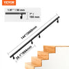 VEVOR Handrail Stair Railing, 12 ft, Wall Mount Handrails for Indoor Stairs, Thickened Aluminum Alloy Hand Rail with Installation Kit, 440 LBS Load Capacity Stairway Railing for Outdoor Stairs