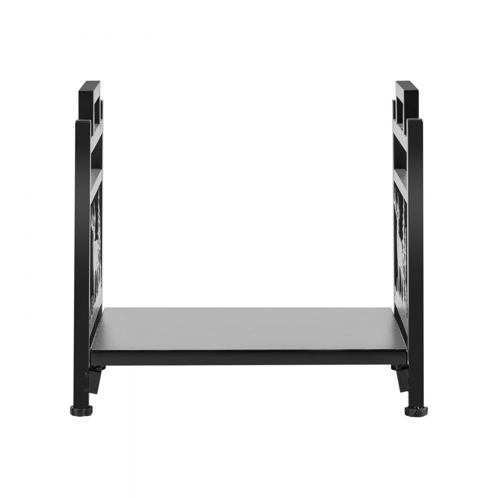 VEVOR Indoor Firewood Rack, 1.5 ft Curved Log Holder with Canvas Carrier, 40lb Weight Capacity Wood Storage Stand, Powder-Coated Steel Firewood Holder, Heavy Duty Wood Pile Stacker Rack for Fireplace