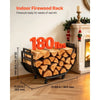 VEVOR Firewood Rack 31.69 Inch Heavy Duty Indoor Fire Wood Storage Holder, for Fireplace Patio Deck, 180 lbs Load Capacity, 4 Locking Swivel Casters, Log Stacker Stand Metal Wood Pile Organizer, Black