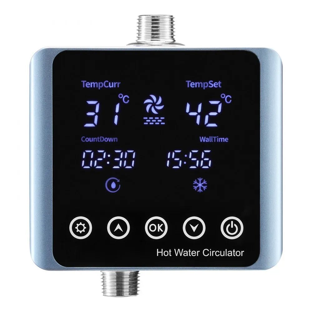 VEVOR Digital Smart Instant Hot Water Recirculating Pump Kit, with Built-in Thermostat, Timer, Digital Screen, Under Sink Recirculation Circulation Circulator Pump System, for House Water Heaters