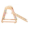 VEVOR Indoor Playground Jungle Gym, 4-in-1 Wooden Indoor Playground Playset with Climbing Rock, Slide, Wooden Ladder & Gym Rings, Montessori Style Playground Climbing Toys for Boys Girls, 220LBS