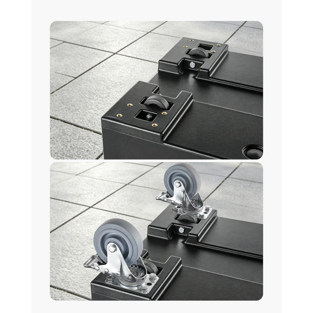 VEVOR Caster Wheels, 5 Inch Heavy Duty Casters, Compatible with VEVOR Insulated Food Pan Carrier, Set of 4 (2 Swivel with Brake, 2 Rigid)