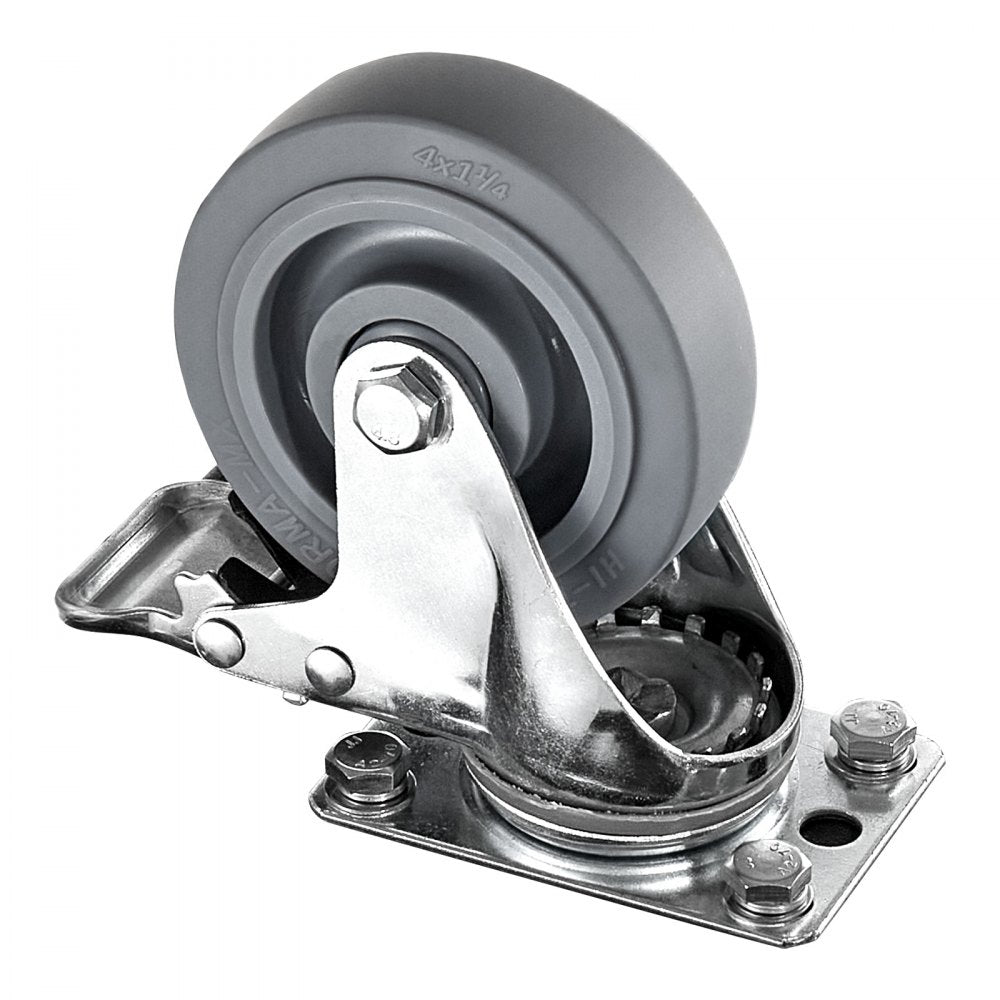 VEVOR Caster Wheels, 5 Inch Heavy Duty Casters, Compatible with VEVOR Insulated Food Pan Carrier, Set of 4 (2 Swivel with Brake, 2 Rigid)