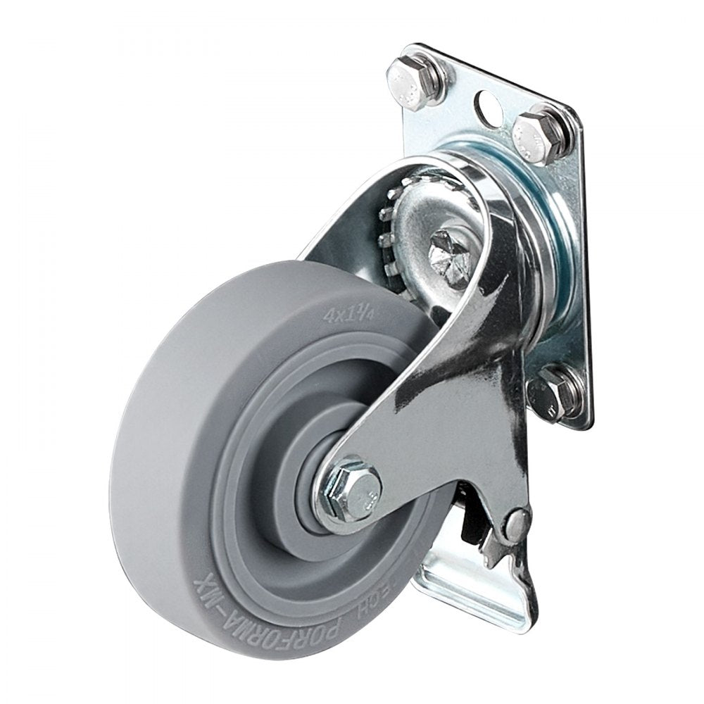 VEVOR Caster Wheels, 5 Inch Heavy Duty Casters, Compatible with VEVOR Insulated Food Pan Carrier, Set of 4 (2 Swivel with Brake, 2 Rigid)