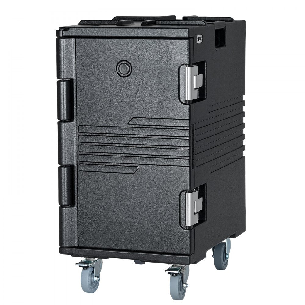 VEVOR Insulated Food Pan Carrier, 127 Qt Non-Electrical Food Warmer, with Swivel Wheel & 304 Stainless Steel Latch, LLDPE Stackable Hot Box, for Various Pan Sizes(NOT Included), Fit Catering BBQ Event