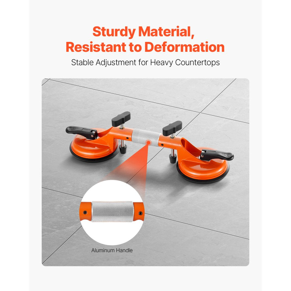 VEVOR Seamless Seam Setter, 2 Packs Granite Seam Setter with 5 in Vacuum Suction Cups, Seam Joiner for Seam Joining & Leveling, 180° Adjustable, Countertop Installation Tool for Tile Stone Marble Slab