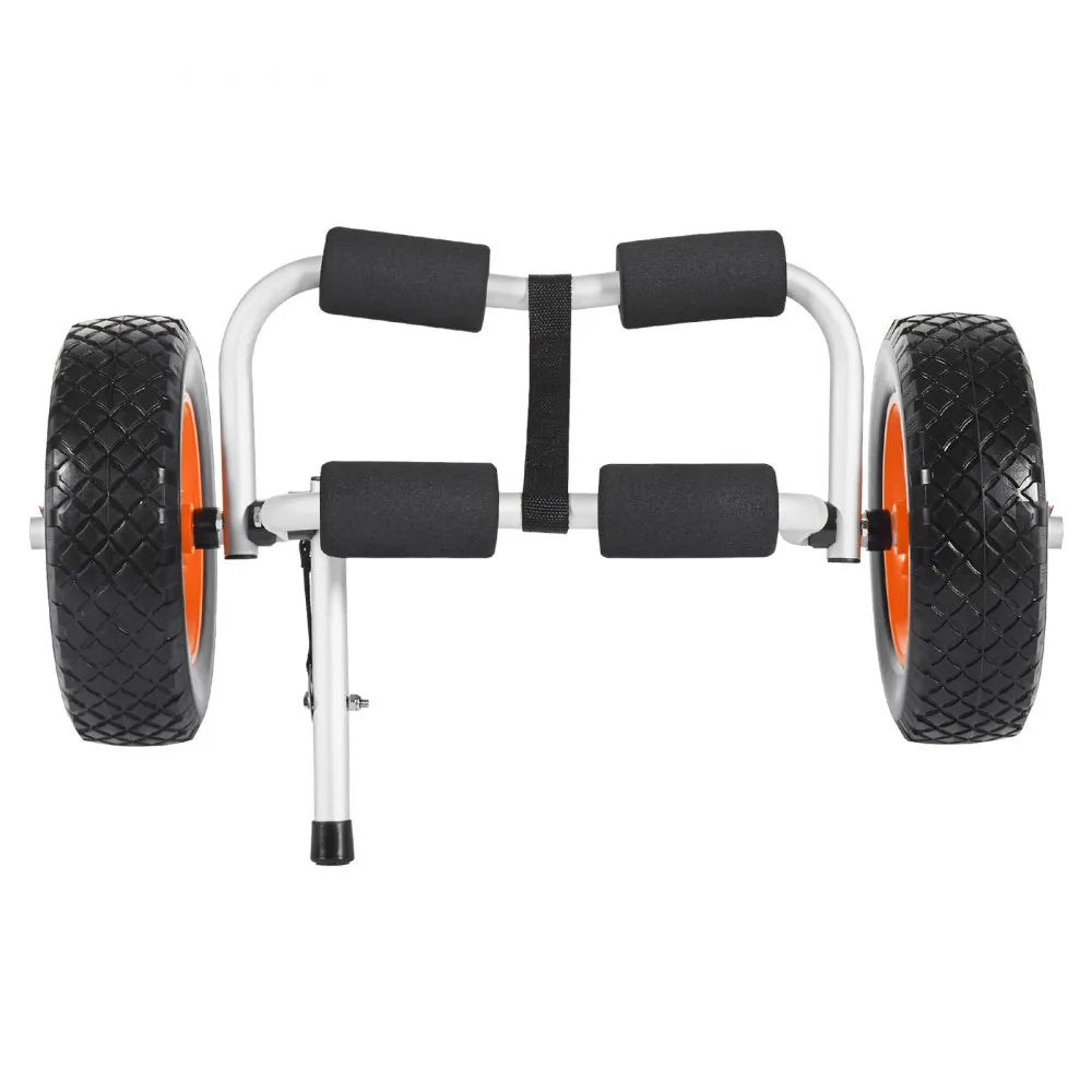 VEVOR Kayak Cart, 200 lbs Load Capacity, Foldable Kayak Trolley with 10-inch Solid Rubber Tires & 1 Ratchet Strap, Paddle Board Trolley for Carrying Kayaks, Canoes, Paddleboards, Float Mats, Jon Boats