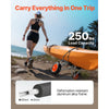 VEVOR Kayak Cart, 250 lbs Load Capacity, Foldable Kayak Trolley with 10-inch Solid Rubber Tires & 1 Ratchet Strap, Paddle Board Trolley for Carrying Kayaks, Canoes, Paddleboards, Float Mats, Jon Boats