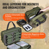 VEVOR Range Bag for 2 Pistols, Tactical Gun Bag with 2 Built-in Removable Pistol Bags & 6 Detachable Magazines, Gun Range Bag for Outdoor Hunting Shooting, Lockable Carrying Handgun Bag Case, Green