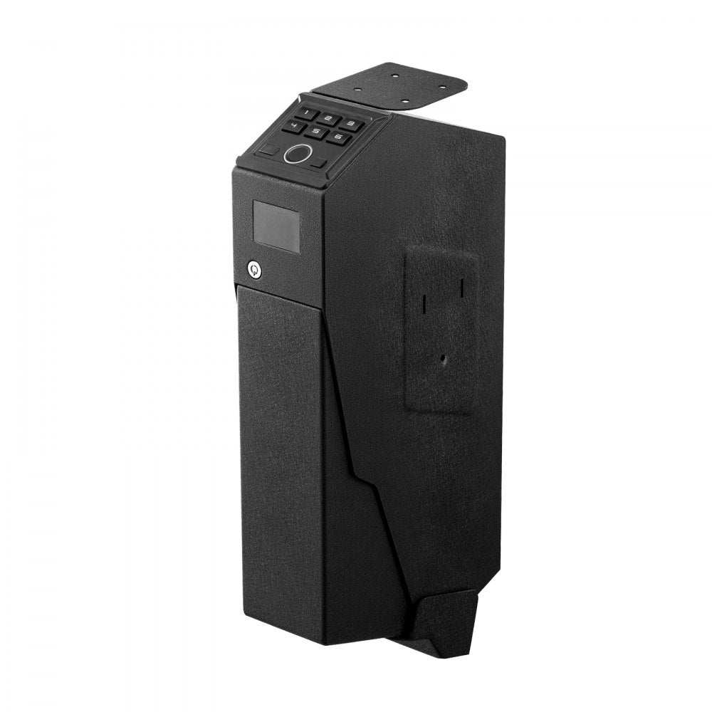 VEVOR Gun Safe, Slider Handgun Gun Safe with Screen, Fingerprint/Password/Key, 3-Way Quick Access Firearm Case Box with LED for 1 Pistol & Magazine, Mounted Gun Box for Nightstand Bedside Desk Car