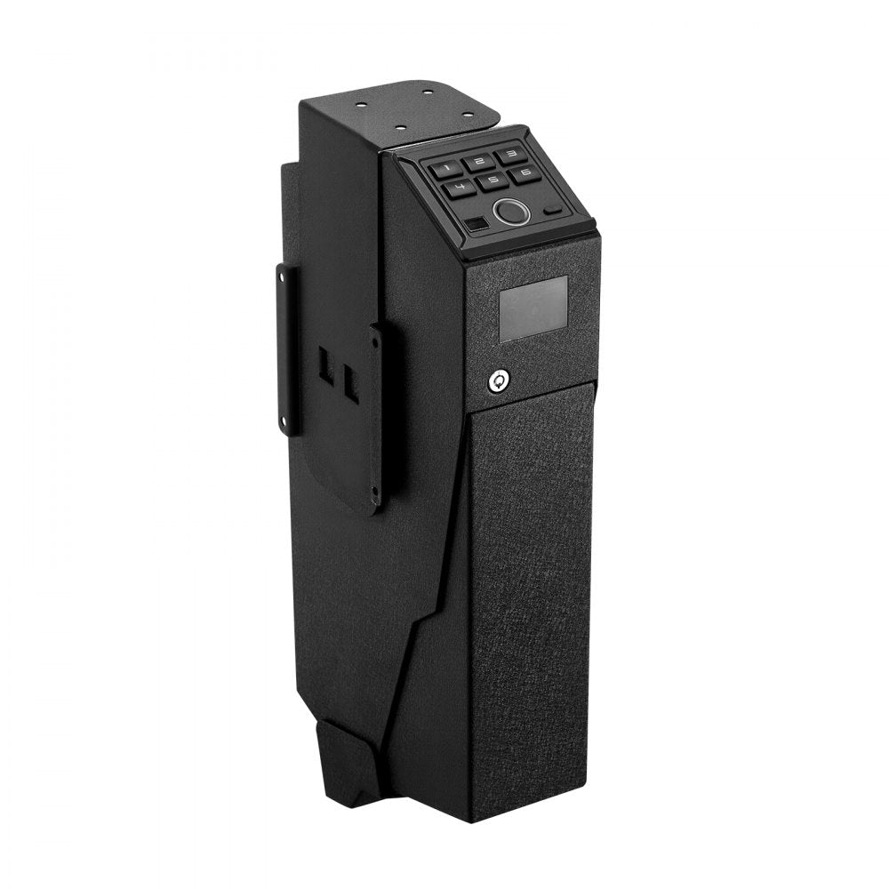 VEVOR Gun Safe, Slider Handgun Gun Safe with Screen, Fingerprint/Password/Key, 3-Way Quick Access Firearm Case Box with LED for 1 Pistol & Magazine, Mounted Gun Box for Nightstand Bedside Desk Car