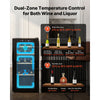 VEVOR 20 Bottle Wine Fridge, Freestanding Wine Cooler Refrigerator, Dual Zone Cooler, 41℉ to 65℉ Adjustable Temp Mini Cellar, Glass Door, For Home Office Bar, Red White Champagne or Sparkling Wines