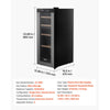VEVOR 20 Bottle Wine Fridge, Freestanding Wine Cooler Refrigerator, Dual Zone Cooler, 41℉ to 65℉ Adjustable Temp Mini Cellar, Glass Door, For Home Office Bar, Red White Champagne or Sparkling Wines