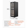 VEVOR 42 Bottle Wine Fridge, Freestanding Wine Cooler Refrigerator, Dual Zone Cooler, 41℉ to 65℉ Adjustable Temp Mini Cellar, Glass Door, For Home Office Bar, Red White Champagne or Sparkling Wines