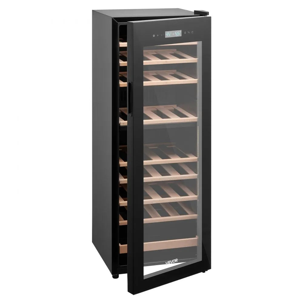 VEVOR 42 Bottle Wine Fridge, Freestanding Wine Cooler Refrigerator, Dual Zone Cooler, 41℉ to 65℉ Adjustable Temp Mini Cellar, Glass Door, For Home Office Bar, Red White Champagne or Sparkling Wines