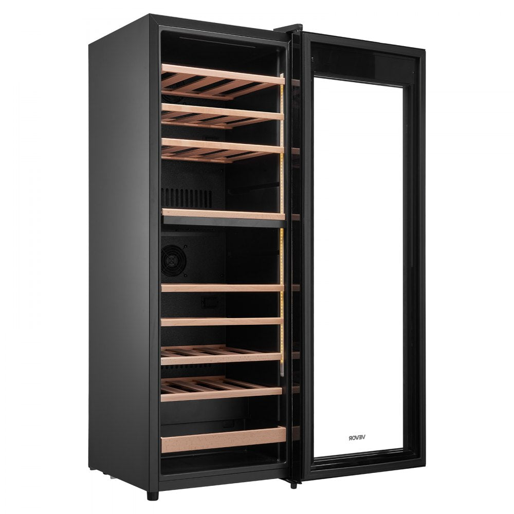 VEVOR 42 Bottle Wine Fridge, Freestanding Wine Cooler Refrigerator, Dual Zone Cooler, 41℉ to 65℉ Adjustable Temp Mini Cellar, Glass Door, For Home Office Bar, Red White Champagne or Sparkling Wines