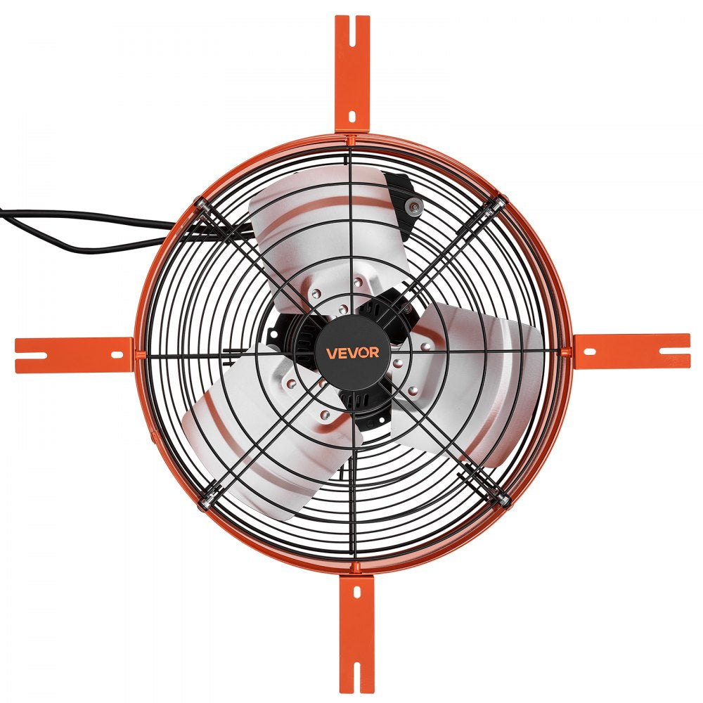 VEVOR Gable Mount Fan, 15 in Attic Vent Exhaust Fan 1650 CFM Thermostat, Cooling and Ventilation for Home, Garage, Warehouse, Workshop, Carbon Steel Housing with Mounting Brackets & Hardware, Orange