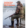 VEVOR Marsh Seat, 25.6-37 in Adjustable Duck Hunting Seat, 300 lb Capacity, Waterfowl Mud Seat for Wetlands & Swamps, 2 Large Mud Plates, Lightweight Aluminum Frame, 600D Camo Fabric & Shoulder Strap