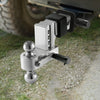 VEVOR Adjustable Trailer Hitch, 4-Inch Drop Hitch Ball Mount, Fit 2.5-Inch Receiver, Heavy Duty Aluminum Alloy Tow Hitch with 2" & 2-5/16" Balls, 18500 lbs GTW, Receiver Hitch with Anti-theft Pin
